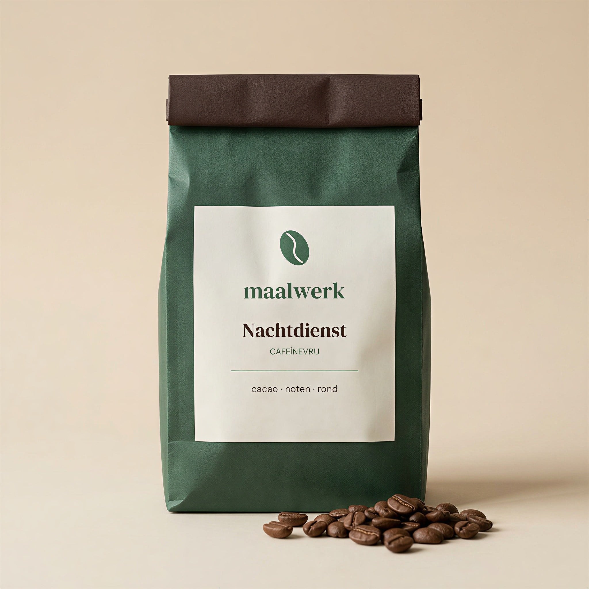 Groene zak Maalwerk Nachtdienst cafeïnevrij